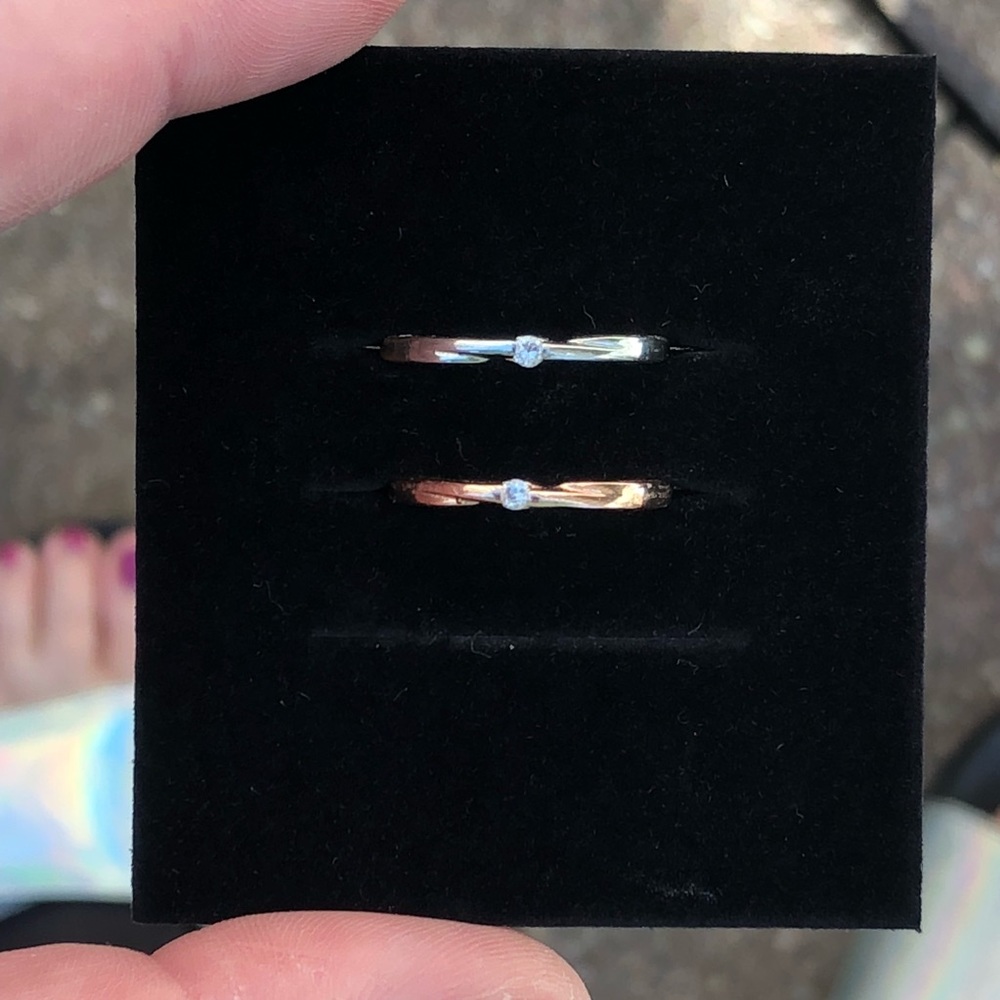 Double solitaire ring set - Picture 1 of 3